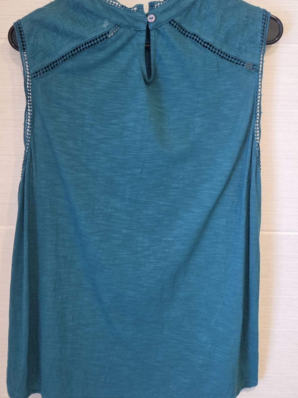 Sundance Teal Crochet-Trim Sleeveless Top Womens Size Large - Picture 3 of 7